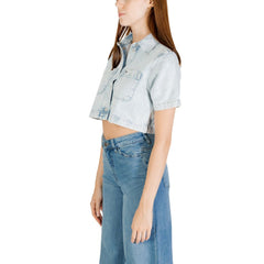 Tommy Hilfiger Jeans Light Blue Recycled Cotton Shortsleeve Shirt