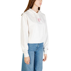 Tommy Hilfiger Jeans Hoodie aus recycelter Baumwolle in Creme