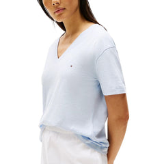 Tommy Hilfiger Blaues T-Shirt aus Bio-Baumwolle