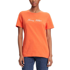 Tommy Hilfiger Orangefarbenes T-Shirt aus recycelter Baumwolle