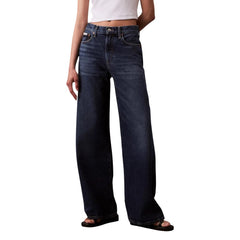 Calvin Klein Jeans Blaue Bootcut-Jeans aus recycelter Baumwolle