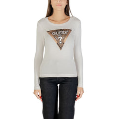 Guess Langarmshirt aus cremefarbener Baumwolle