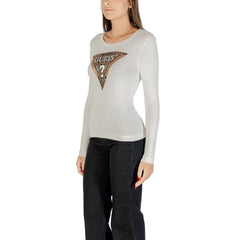Guess Langarmshirt aus cremefarbener Baumwolle