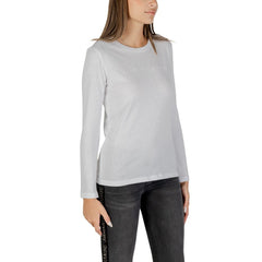 Armani Exchange Weißes Baumwoll-Langarm-T-Shirt