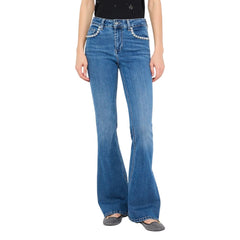 Liu Jo Blaue Baumwoll-Bootcut-Jeans