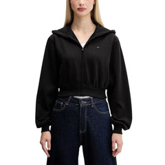 Tommy Hilfiger Jeans Hoodie aus recycelter Baumwolle, Schwarz
