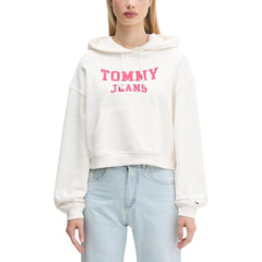 Tommy Hilfiger Jeans Hoodie aus recycelter Baumwolle in Creme