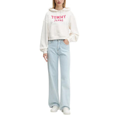 Tommy Hilfiger Jeans Hoodie aus recycelter Baumwolle in Creme