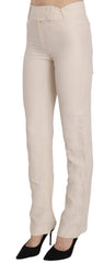 LAUREL Weiße High Waist Schlaghose aus Seidenmischung