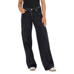 Nur schwarze Baumwoll-Jeans mit lockerer Passform