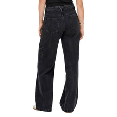 Nur schwarze Baumwoll-Jeans mit lockerer Passform