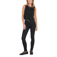 Nur Weste aus recyceltem schwarzem Polyester