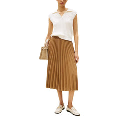 Tommy Hilfiger Brauner Midi-Rock aus recyceltem Polyester