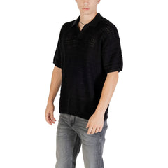 Only & Sons Schwarzes Baumwoll-Polohemd