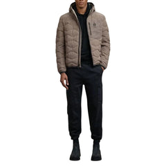 Blauer Brauner Polyester-Mantel