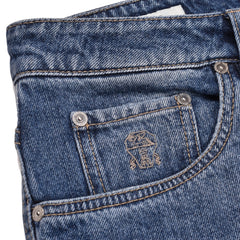 Brunello Cucinelli Jeans aus blauer Baumwolle im Relaxed Fit