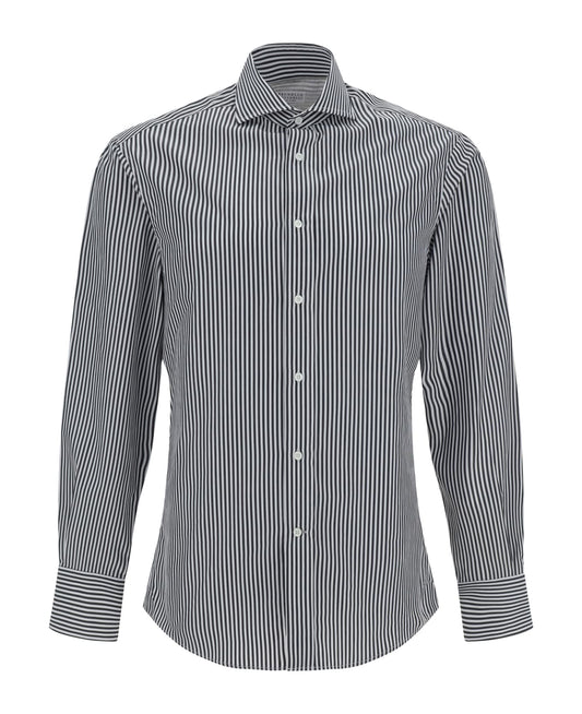 Brunello Cucinelli Bicolor Cotton Pattern Shirt