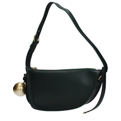 Burberry Green Leather Shoulder Bag
