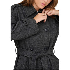 Only grauer Mantel aus recyceltem Polyester