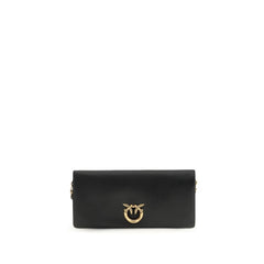 PINKO Black Calf Leather Bos Taurus Clutch Bag