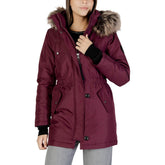 Alleen bordeauxrode polyester parka
