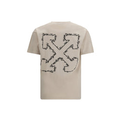 Off-White beiges Baumwoll-T-Shirt