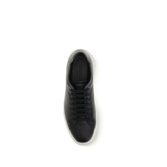 Ferragamo Schwarze Kalbsleder-Low-Top-Sneaker Bos Taurus