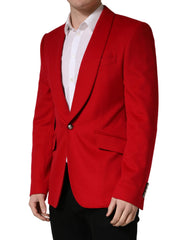 Dolce & Gabbana Roter Kaschmir Einreihiger Jacken-Blazer