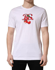 Dolce & Gabbana Weißes DG Kirschen Baumwoll-T-Shirt mit Rundhalsausschnitt