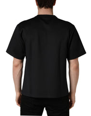 Dolce & Gabbana Schwarzes Have Fun T-Shirt mit Rundhalsausschnitt und Verzierungen
