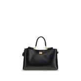 Dolce & Gabbana Handtasche aus schwarzem Kalbsleder Bos Taurus