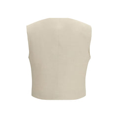 P.A.R.O.S.H. Beige Viscose Sleeveless Jacket