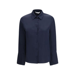 Max Mara Bluse aus reiner blauer Seide
