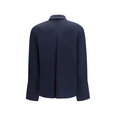 Max Mara Bluse aus reiner blauer Seide