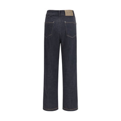 Max Mara Cropped Jeans aus reiner blauer Baumwolle
