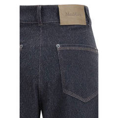 Max Mara Cropped Jeans aus reiner blauer Baumwolle
