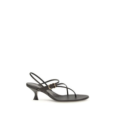 Herbert Levine Schwarze Kalbsleder Bos Taurus Stiletto-Sandalen