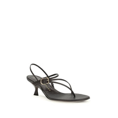 Herbert Levine Schwarze Kalbsleder Bos Taurus Stiletto-Sandalen