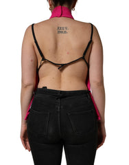 Dolce & Gabbana Hot Pinkrückenfreies ärmelloses Tanktop aus Wolle