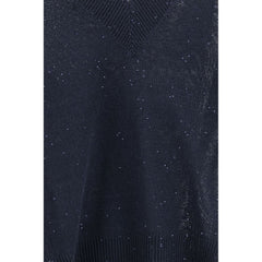 Brunello Cucinelli Blue Linen T-Shirt