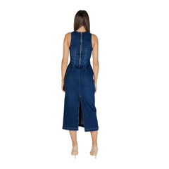 Colcci Blaues langes Baumwollkleid