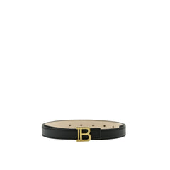 Balmain Black Leather Regular Belt