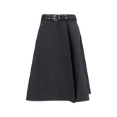 Ganni Grauer Langer Rock aus recyceltem Polyester