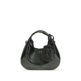 Ganni Schwarze Handtasche aus recyceltem Polyester