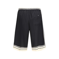 Dolce & Gabbana Black Silk Bermuda Shorts