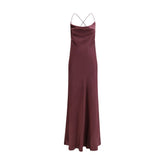 PINKO Bordeaux Marabou Casual Dress