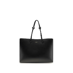 Jil Sander Schultertasche aus schwarzem Kalbsleder Bos Taurus