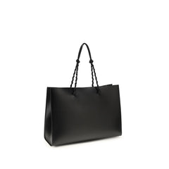 Jil Sander Schultertasche aus schwarzem Kalbsleder Bos Taurus