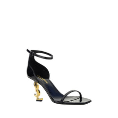 Saint Laurent Zwarte Kalfsleren Bos Taurus Sandalen met Stilettohak