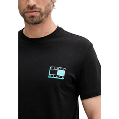 Tommy Hilfiger Jeans schwarzes T-Shirt aus recycelter Baumwolle